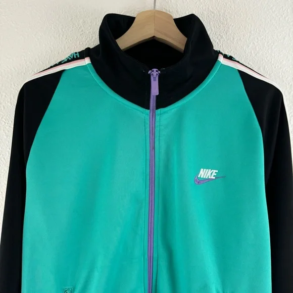 NIKE Mens Teal Blue Green Mock Neck NSW 'Have a Nike Day' Tribute